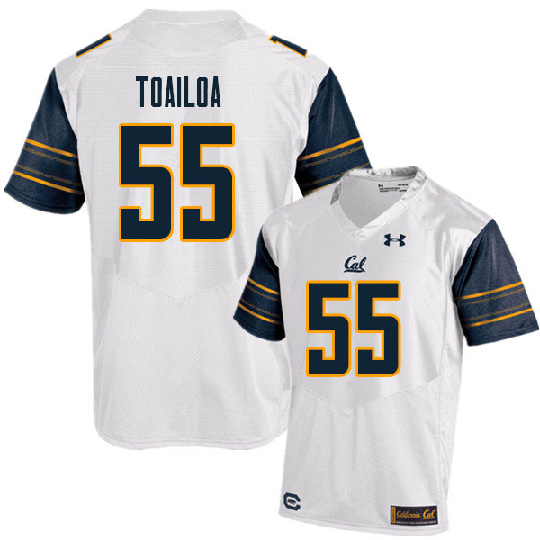 Men #55 Lone Toailoa Cal Bears UA College Football Jerseys Sale-White